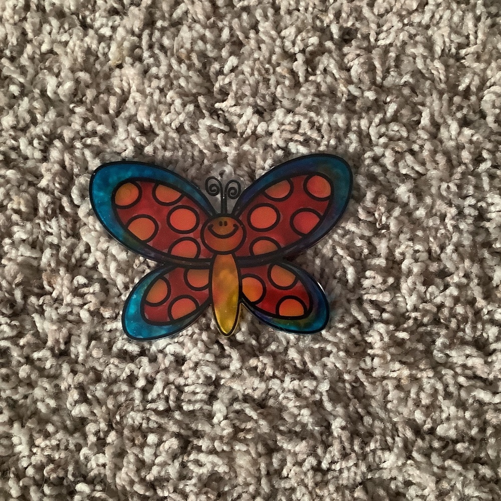 6. Blue red orange, yellow butterfly window art